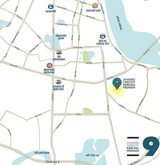 bản đồ vị trí vinhomes times city hà nội