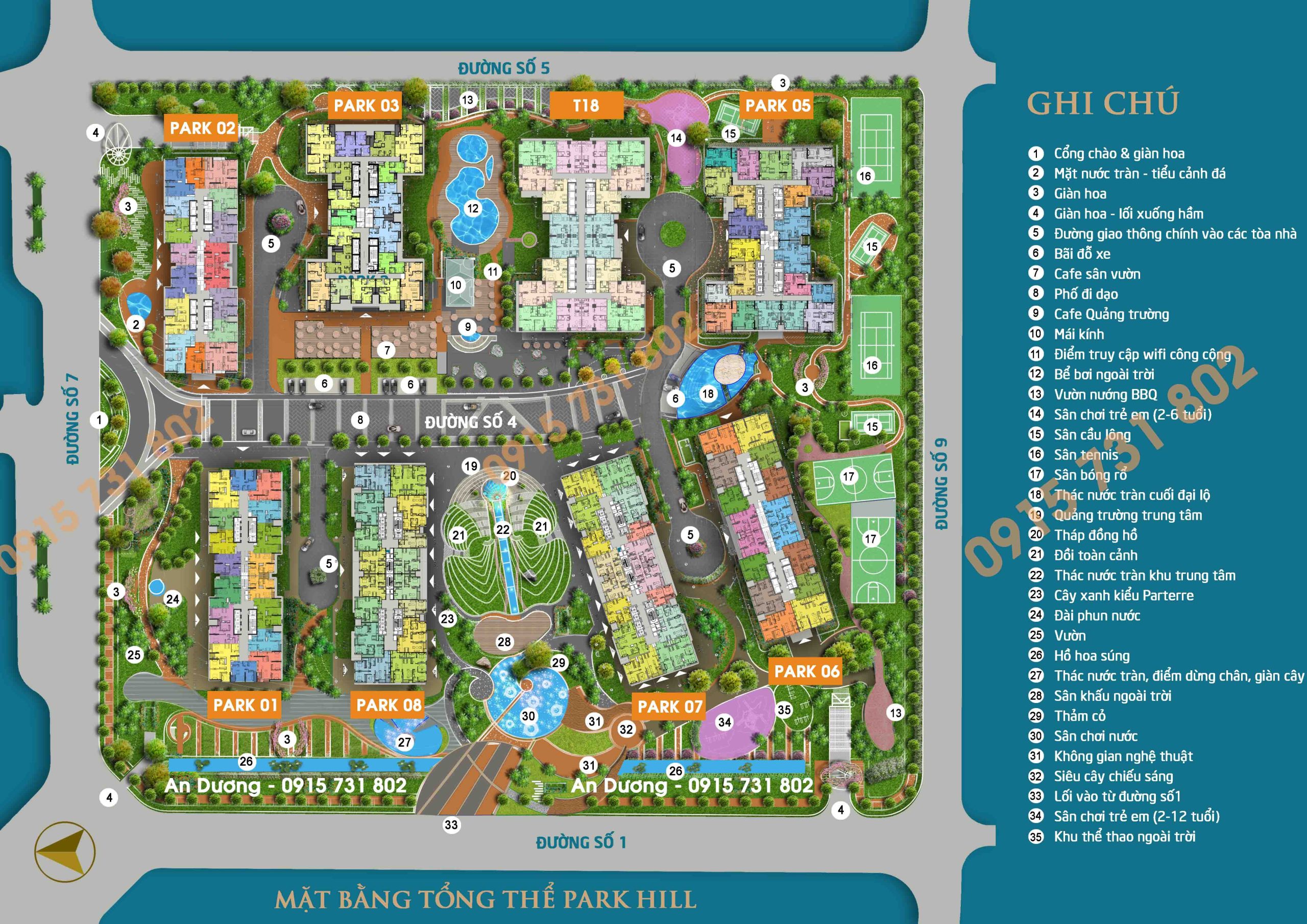 mặt bằng dự án park hill giai đoạn 2 times city