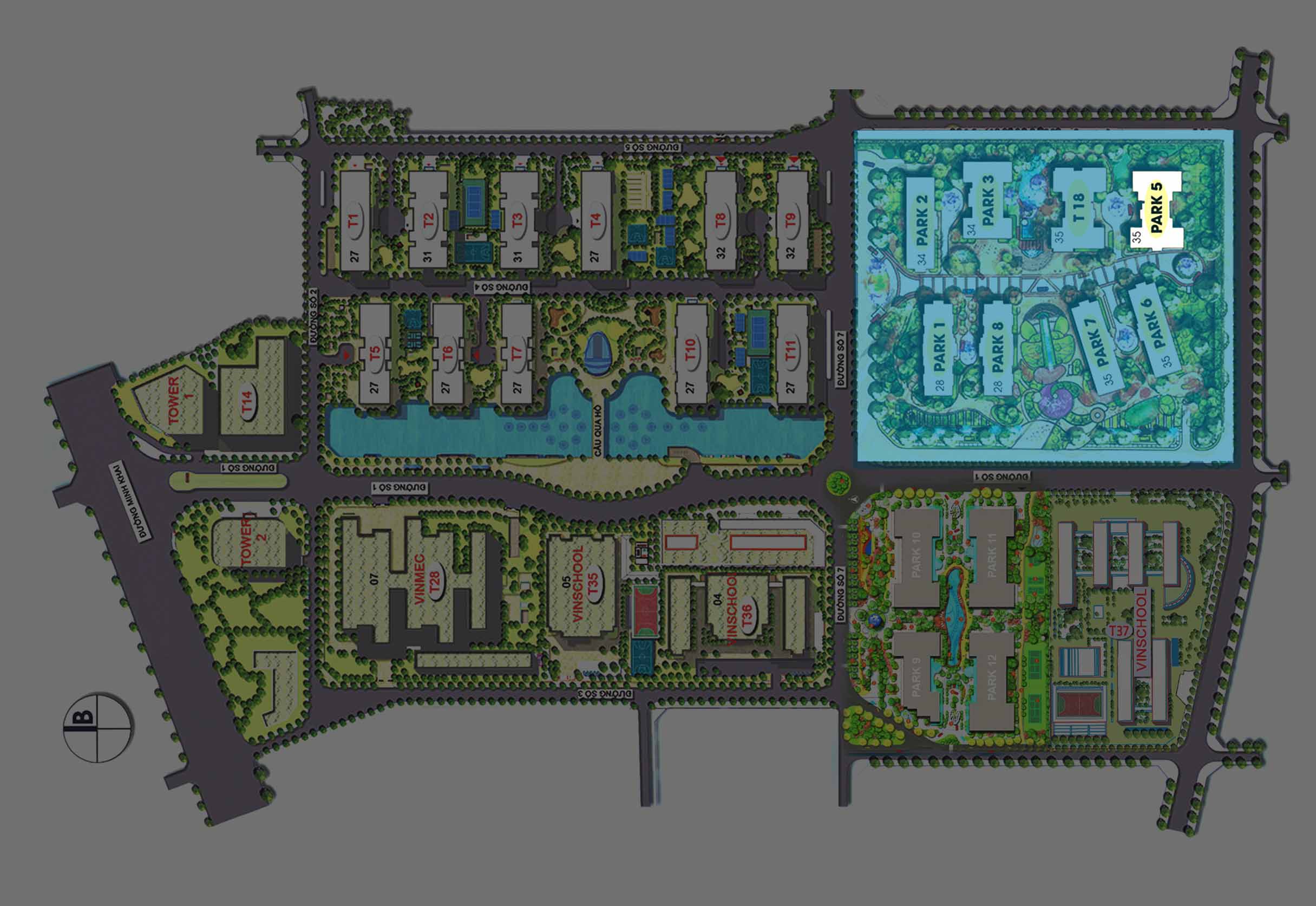 vị trí tòa park 5 times city park hill